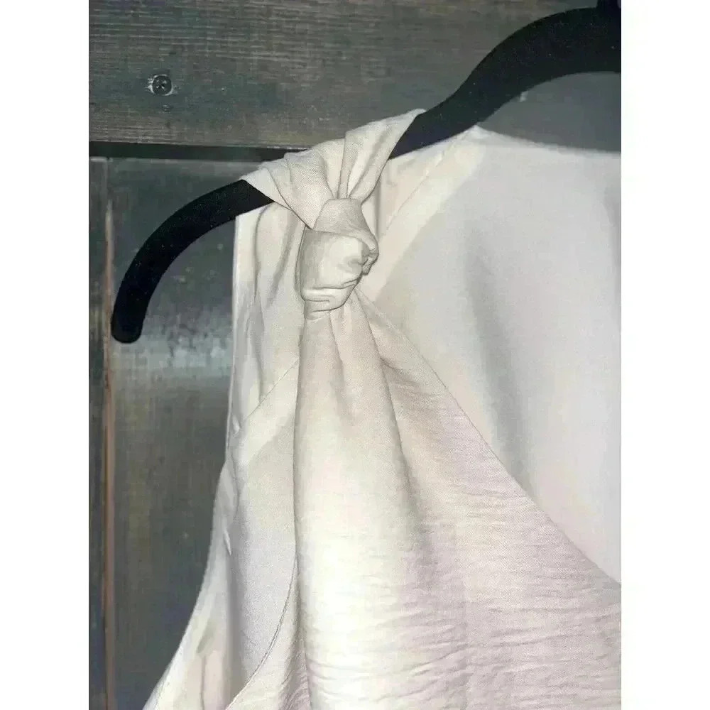 Cream Tank Top With Knot Strap Detail Size M B13 - Picture 4 of 6